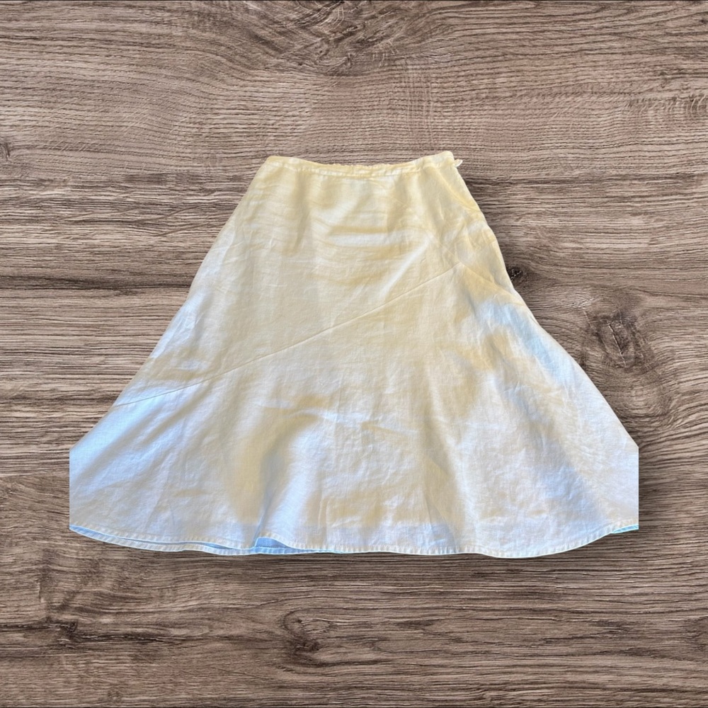 J. Jill Cream A-Line Linen Blend Skirt